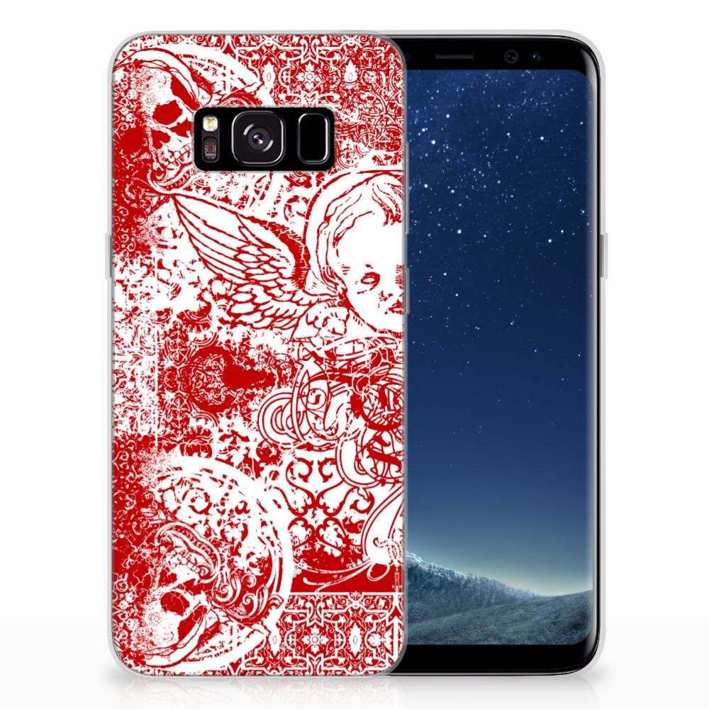 Silicone Back Case Samsung Galaxy S8 Angel Skull Rood