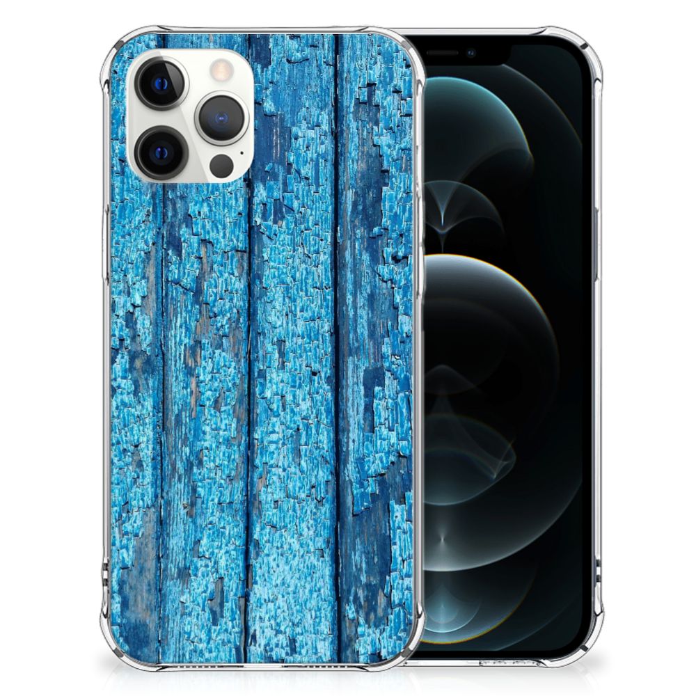 iPhone 12 Pro Max Stevig Telefoonhoesje Wood Blue B2C Telecom