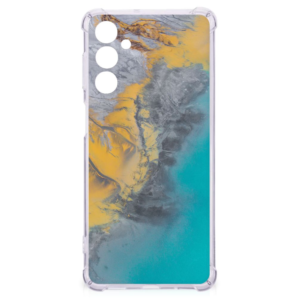 Samsung Galaxy M54 Anti-Shock Hoesje Marble Blue Gold B2C Telecom