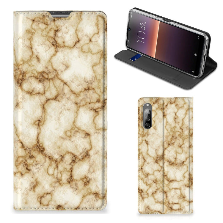 Sony Xperia L4 Standcase Marmer Goud