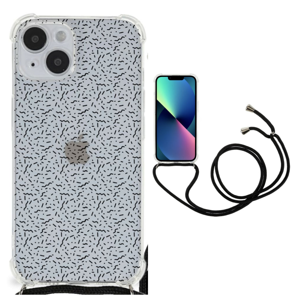 iPhone 14 Doorzichtige Silicone Hoesje Stripes Dots