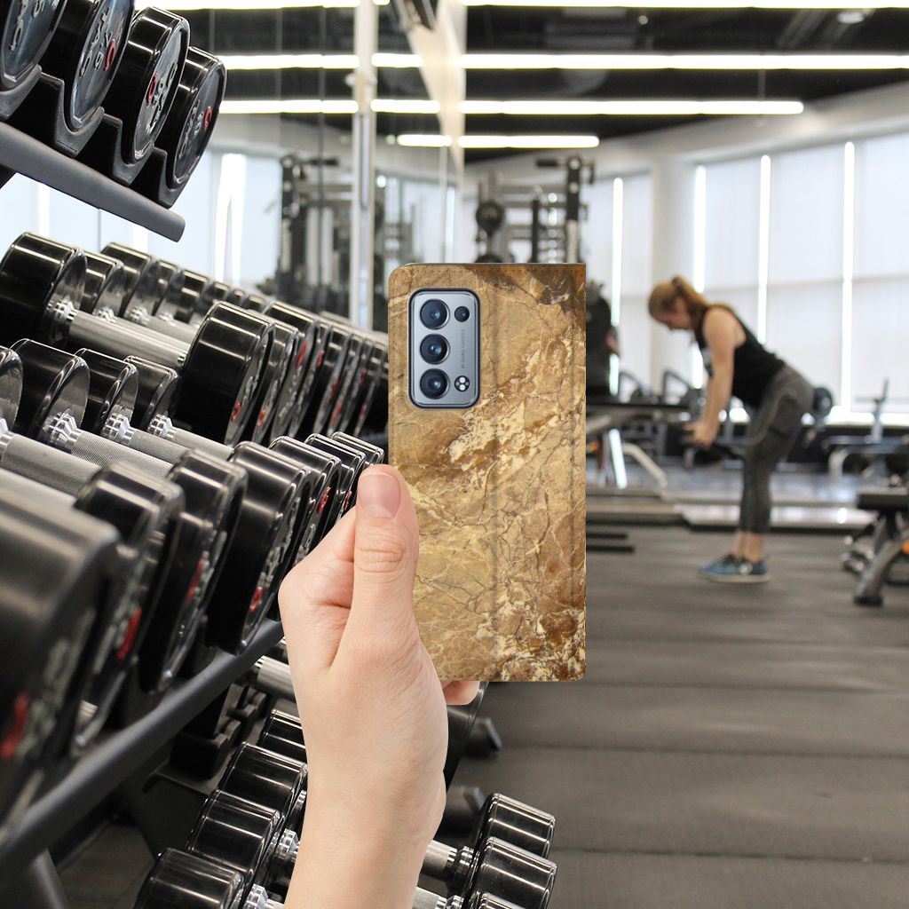 OPPO Reno 6 Pro Plus 5G Standcase Marmer Creme - B2C Telecom
