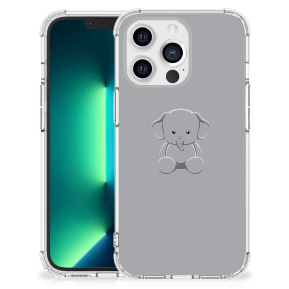 iPhone 13 Pro Max Stevig Bumper Hoesje Grijs Baby Olifant - B2C Telecom
