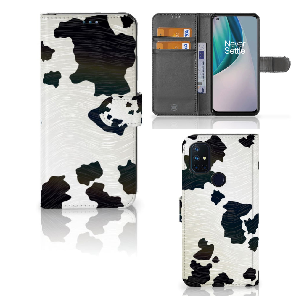 OnePlus Nord N10 Telefoonhoesje met Pasjes Koeienvlekken