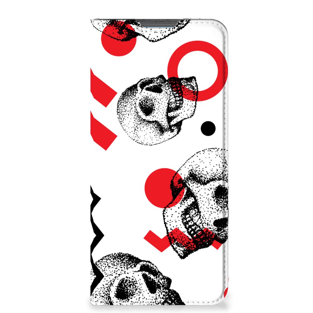 Mobiel BookCase Motorola Moto E32 | Moto E32s Skull Red - B2C Telecom