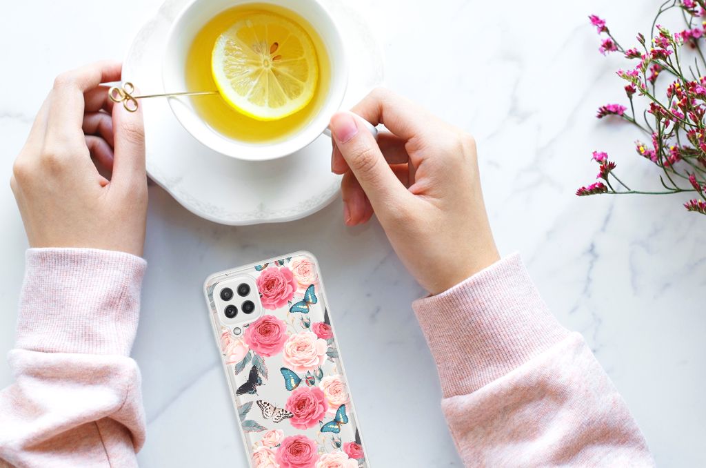 Samsung Galaxy A22 4G | M22 TPU Case Butterfly Roses B2C Telecom