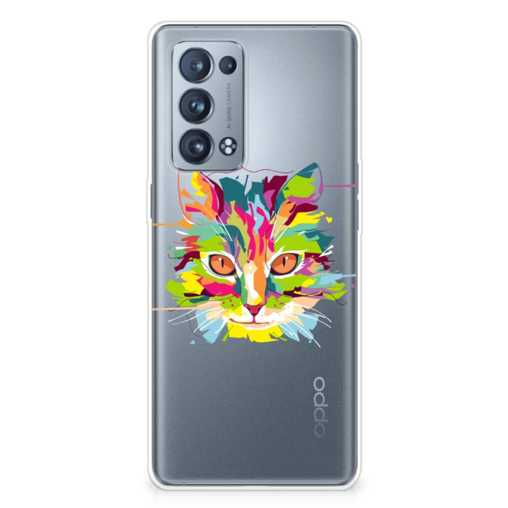 OPPO Reno 6 Pro Plus 5G Telefoonhoesje met Naam Cat Color