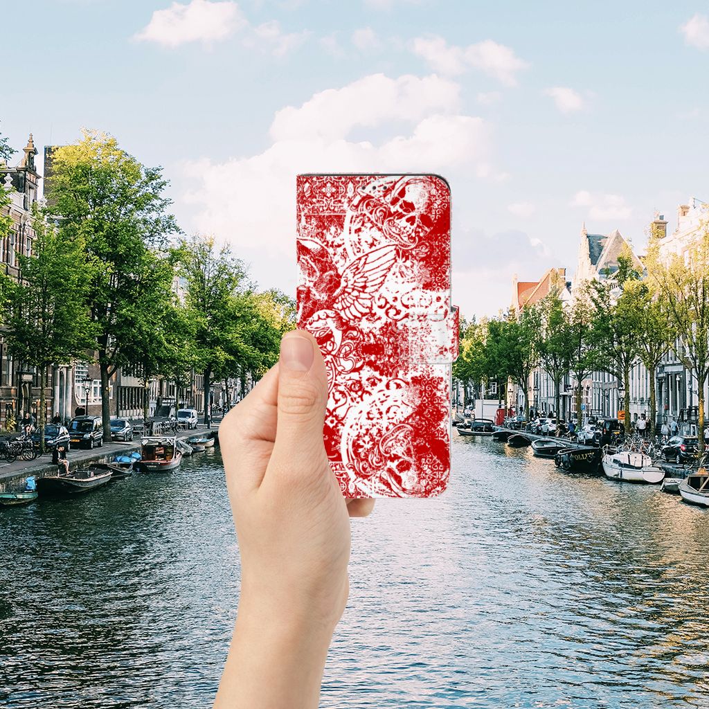 Telefoonhoesje met Naam OnePlus Nord 2 5G Angel Skull Rood