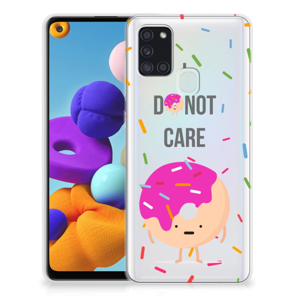 Samsung Galaxy A21s Siliconen Case Donut Roze B2C Telecom
