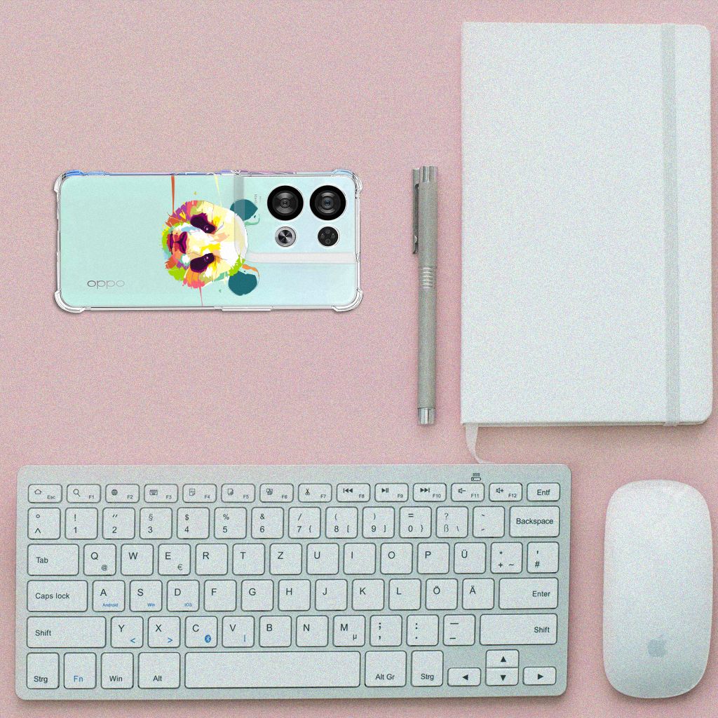 OPPO Reno8 Stevig Bumper Hoesje Panda Color B2C Telecom