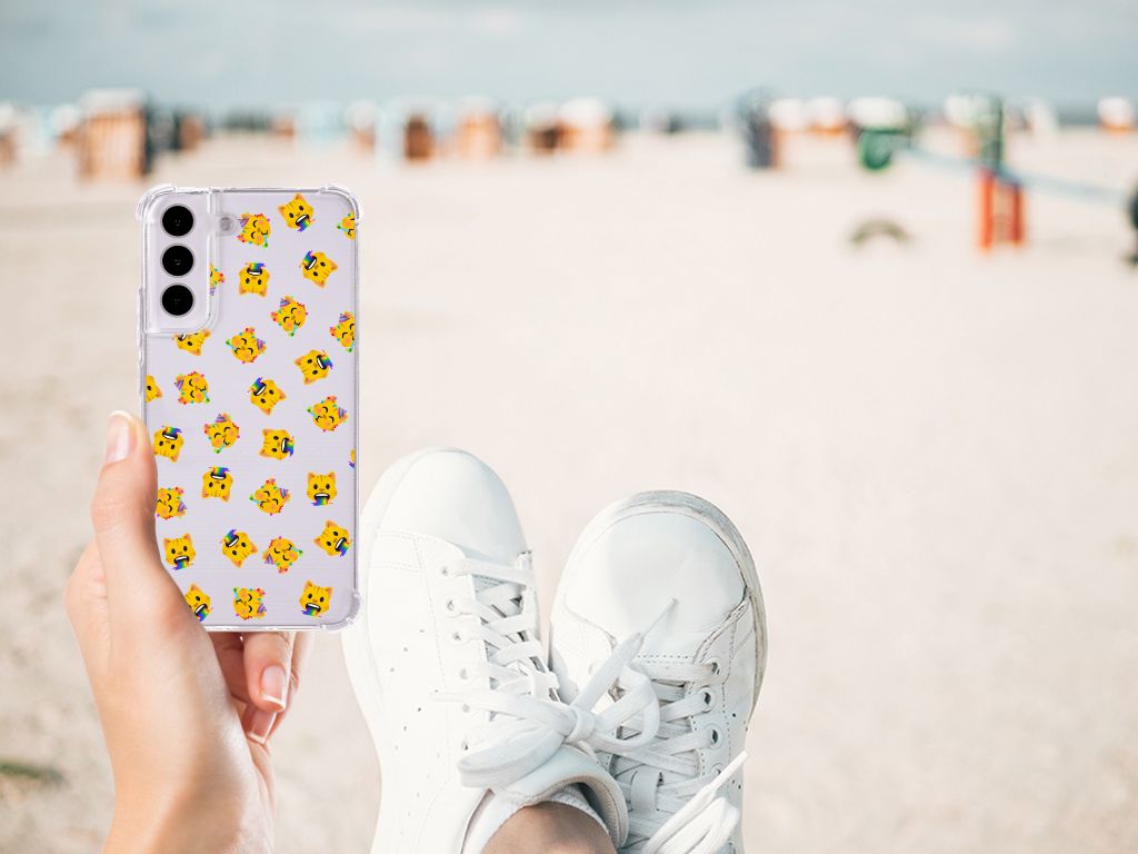 Doorzichtige Silicone Hoesje voor Samsung Galaxy S22 Katten Emojis B2C Telecom