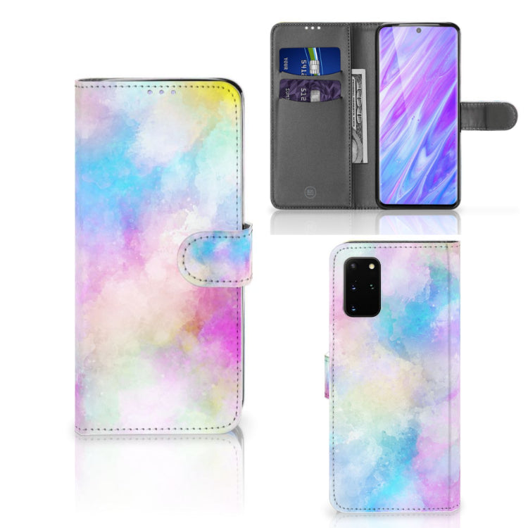 Hoesje Samsung Galaxy S20 Plus Watercolor Light met pasjeshouder en pastelkleuren in een unieke watercolor stijl.