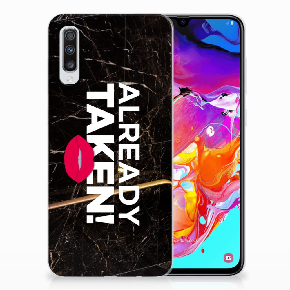 Samsung Galaxy A70 Siliconen hoesje met naam Already Taken Black