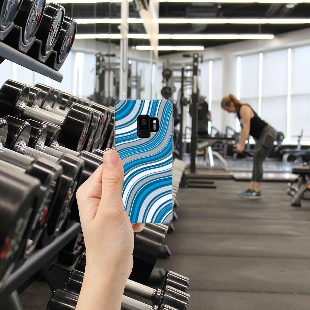 Samsung Galaxy S9 TPU bumper Waves Blue