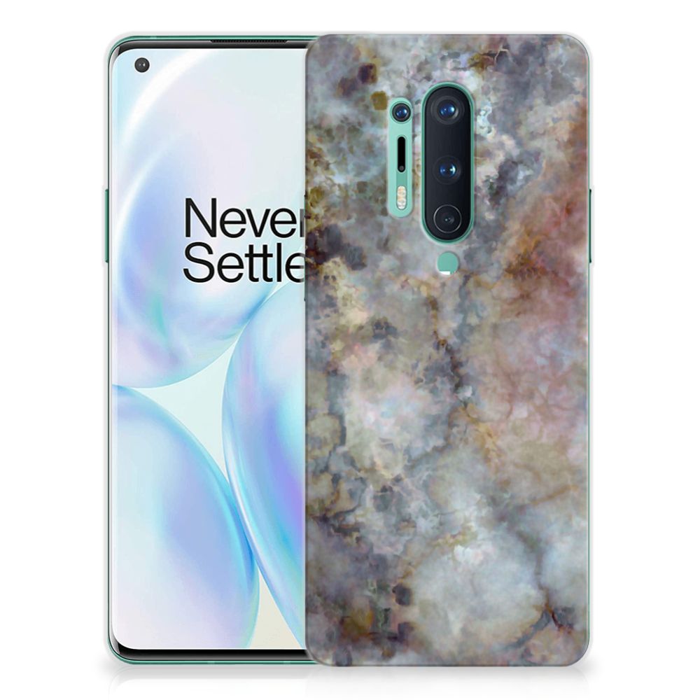 OnePlus 8 Pro TPU Siliconen Hoesje Marmer Grijs B2C Telecom