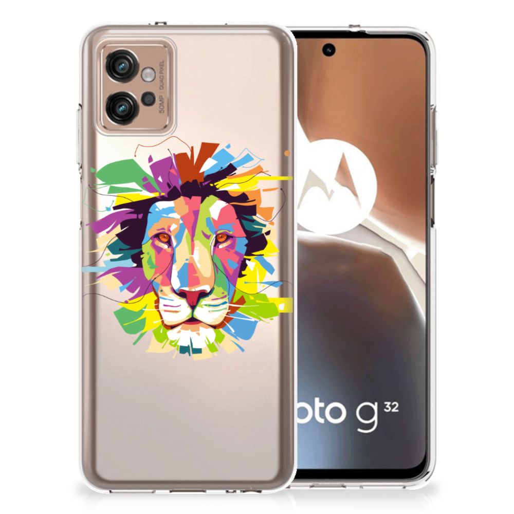 Motorola Moto G32 Telefoonhoesje met Naam Lion Color B2C Telecom