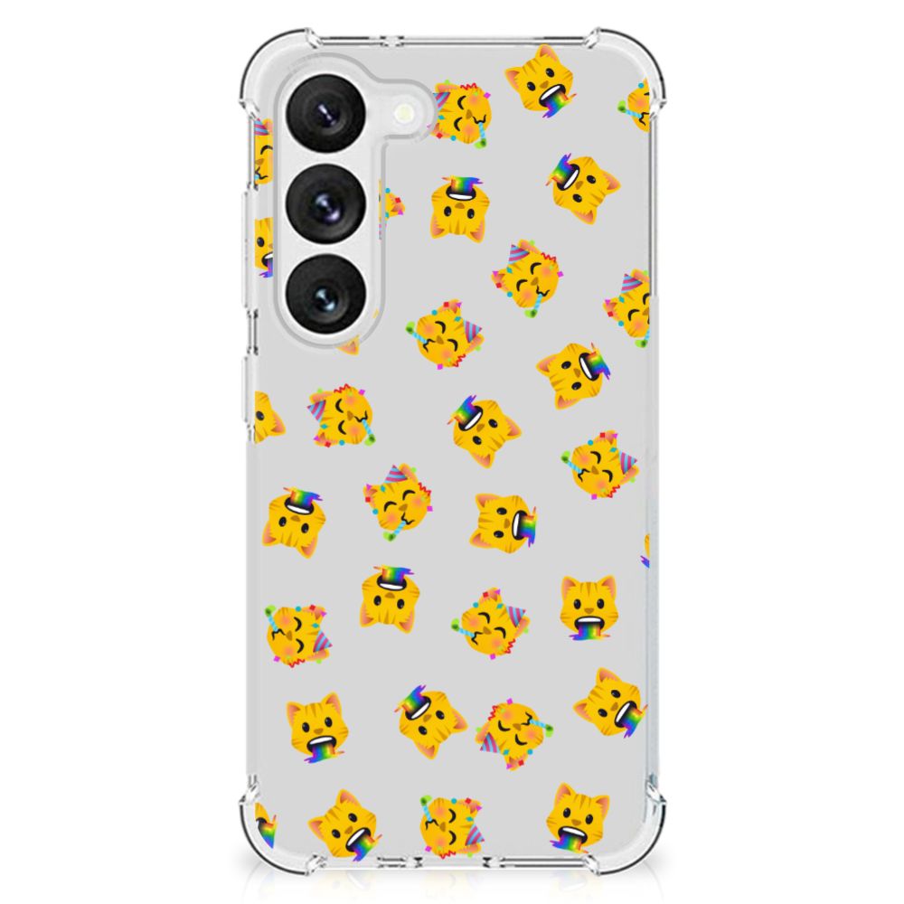 Doorzichtige Silicone Hoesje voor Samsung Galaxy S23 Katten Emojis B2C Telecom