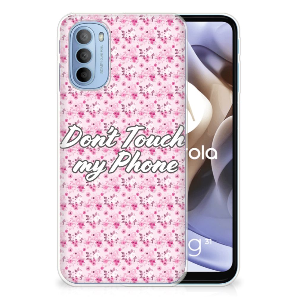 Motorola Moto G31 | G41 Silicone-hoesje Flowers Pink DTMP B2C Telecom