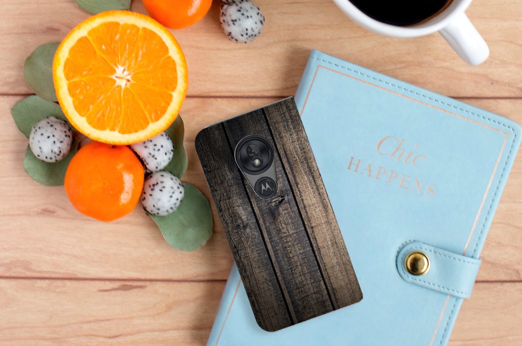 Motorola Moto G7 Play Book Wallet Case Steigerhout - B2C Telecom