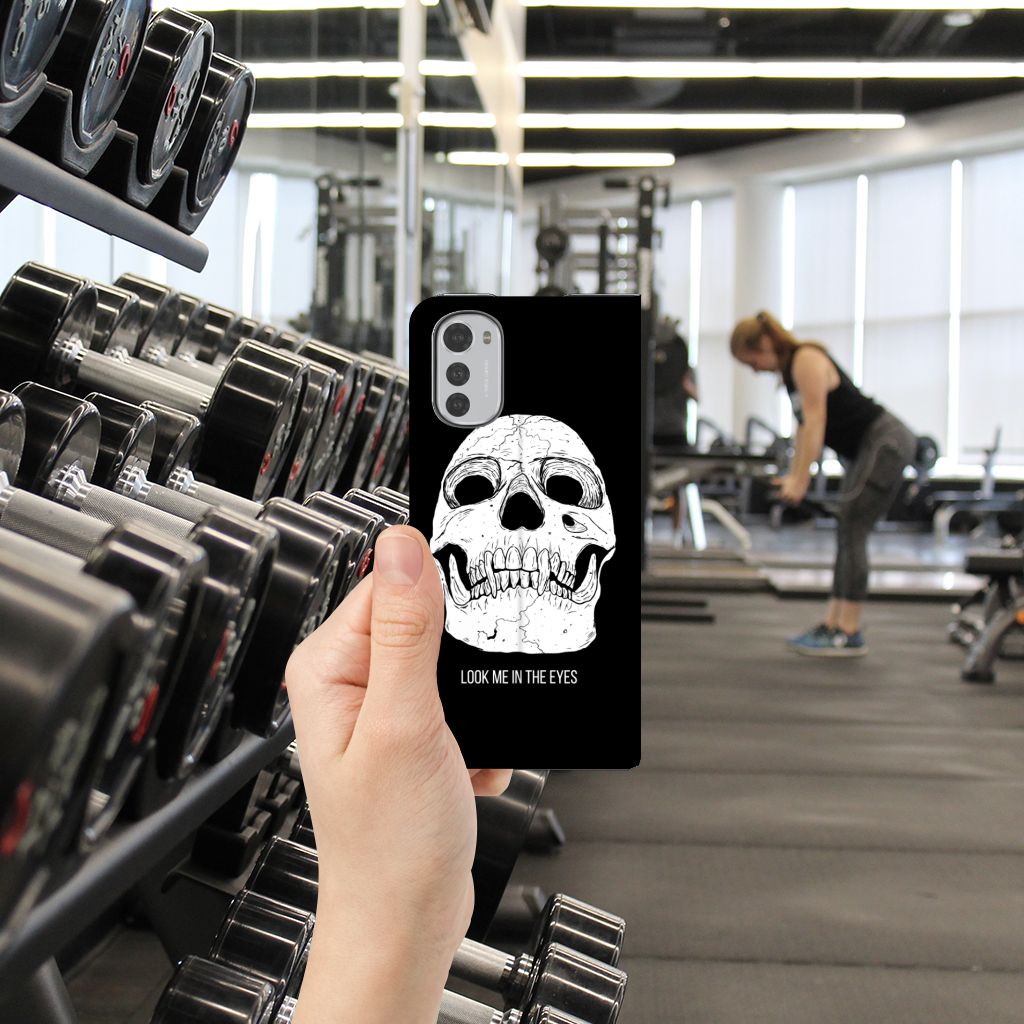 Mobiel BookCase Motorola Moto E32 | Moto E32s Skull Eyes - B2C Telecom
