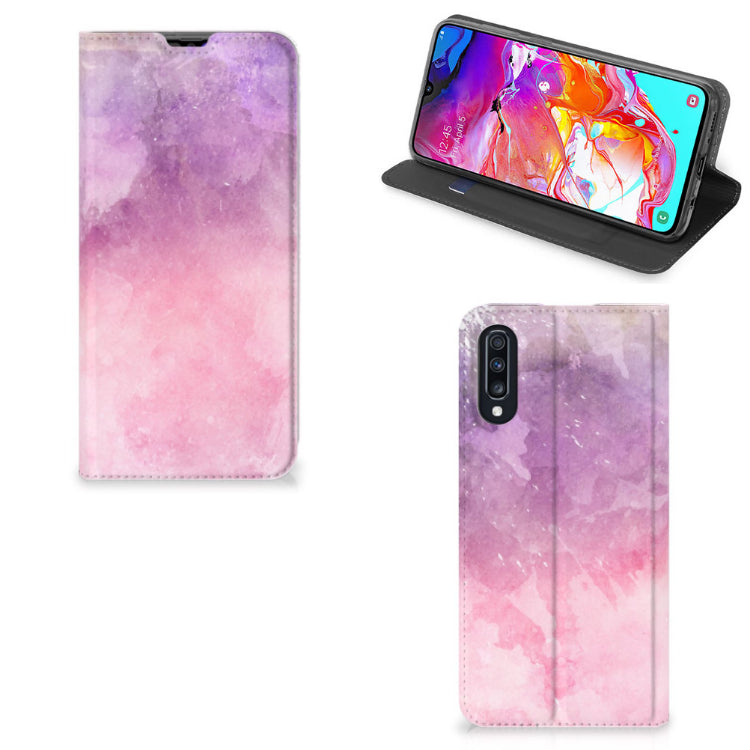 Bookcase Samsung Galaxy A70 Pink Purple Paint