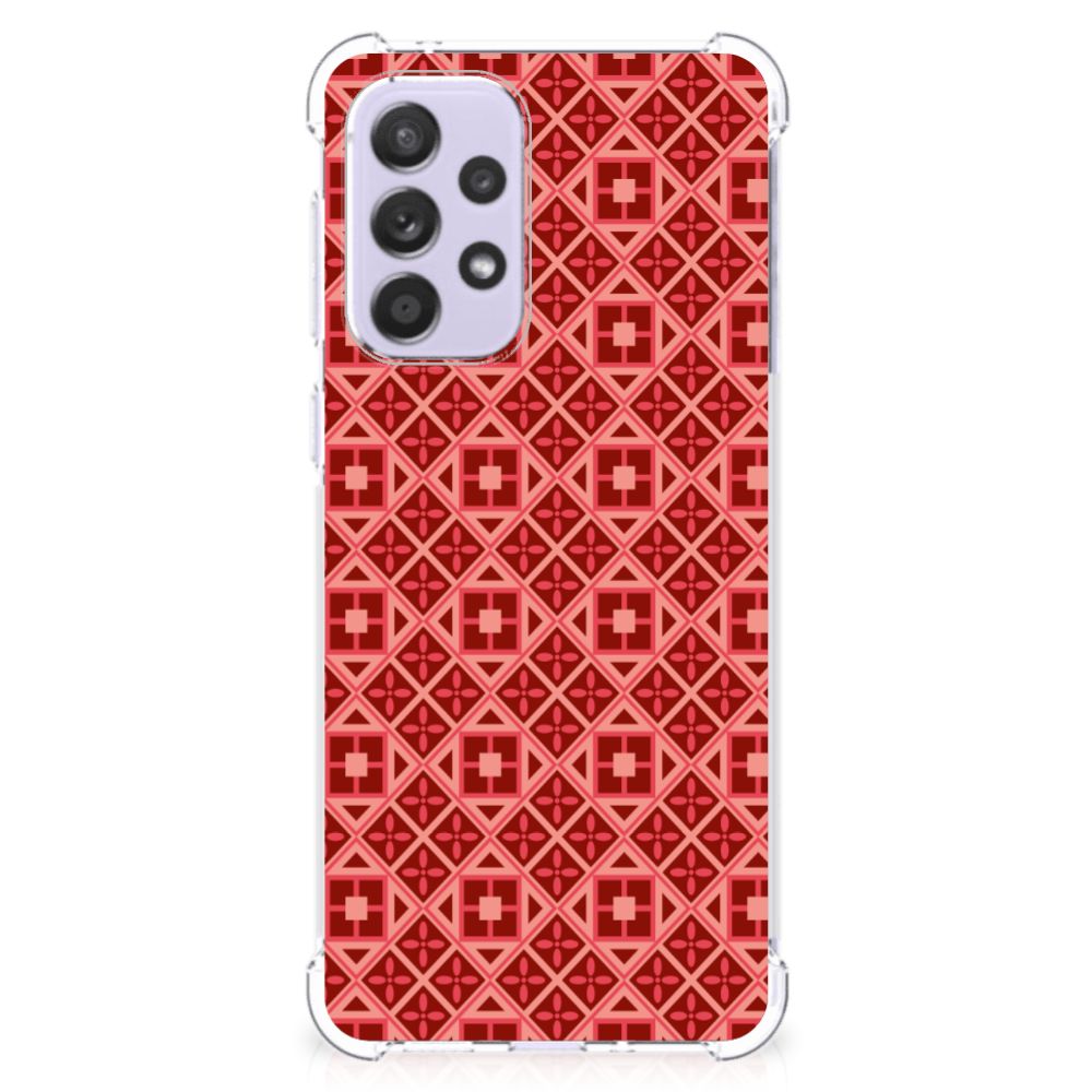 Samsung Galaxy A33 Doorzichtige Silicone Hoesje Batik Rood B2C Telecom