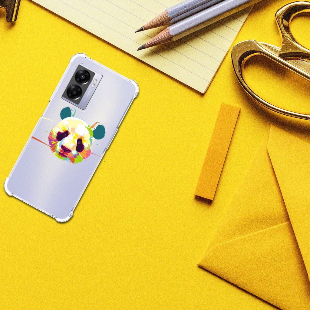 OPPO A77 5G | A57 5G Stevig Bumper Hoesje Panda Color - B2C Telecom