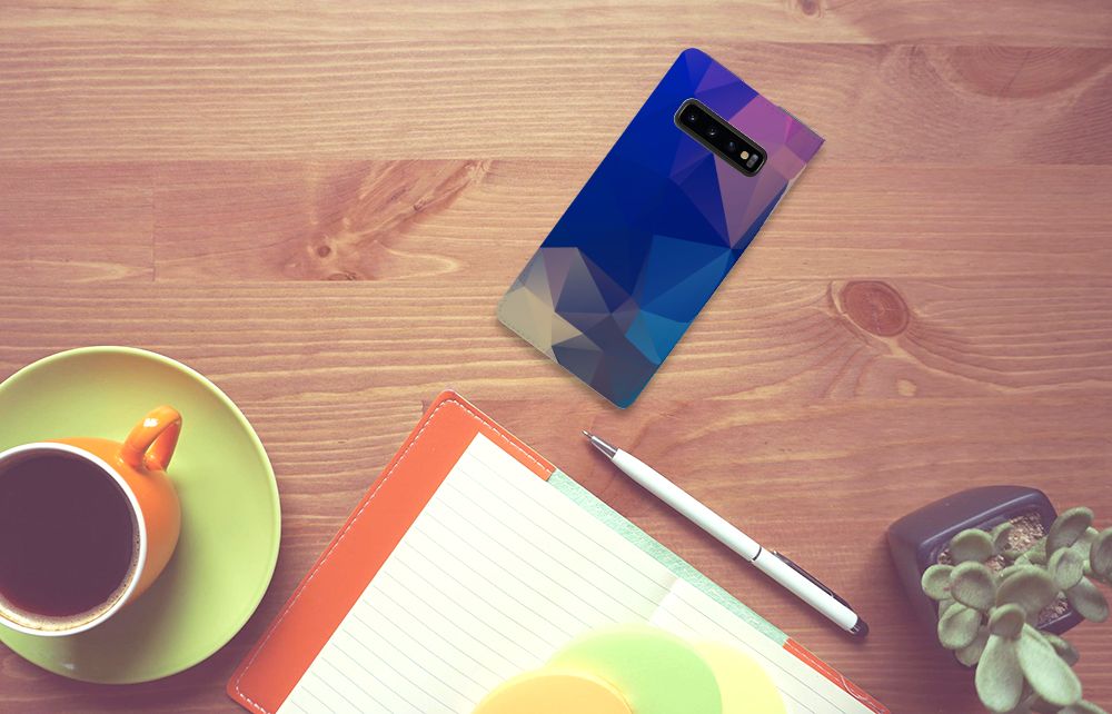 Samsung Galaxy S10 Plus Stand Case Polygon Dark