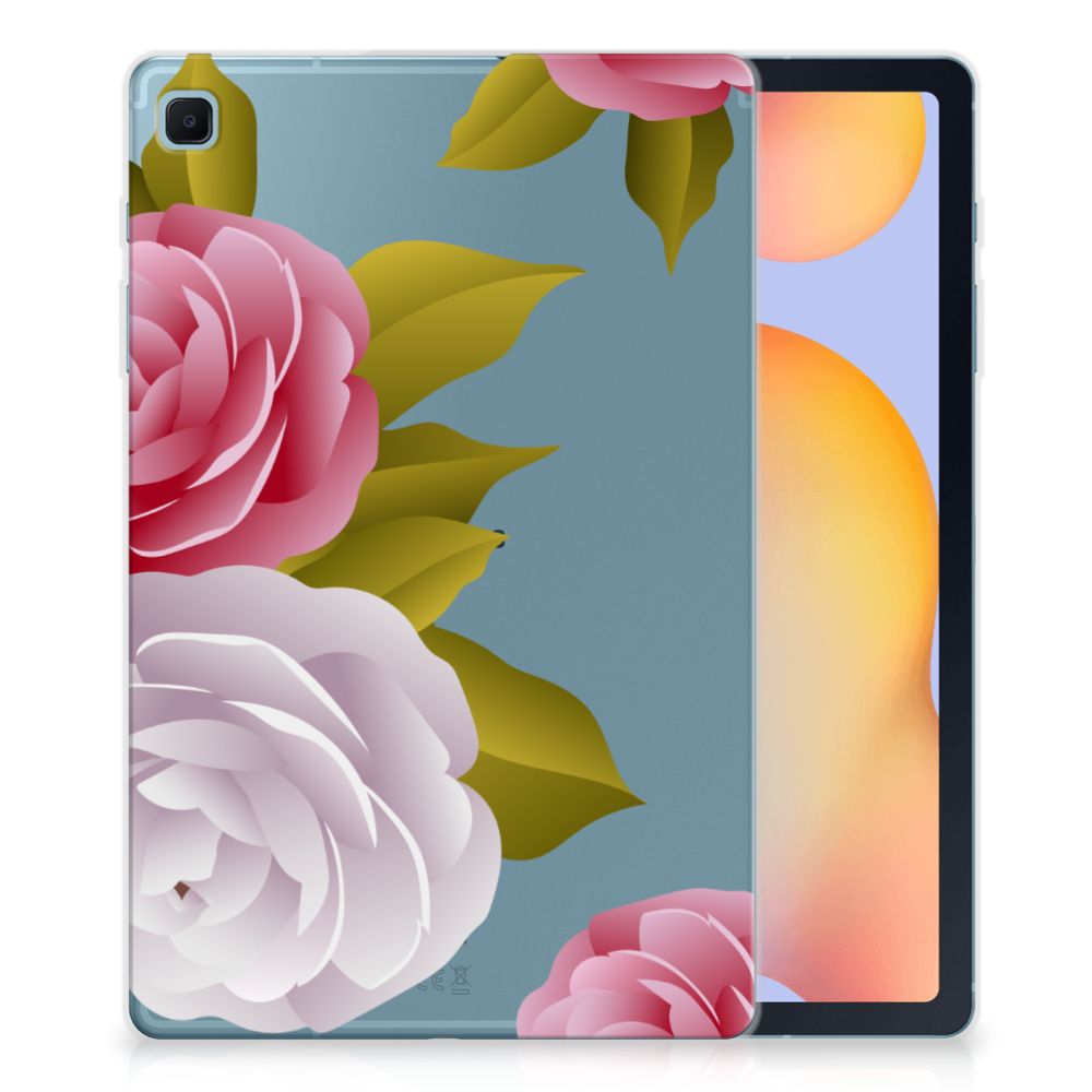 Samsung Galaxy Tab S6 Lite | S6 Lite (2022) Siliconen Hoesje Roses - B2C Telecom