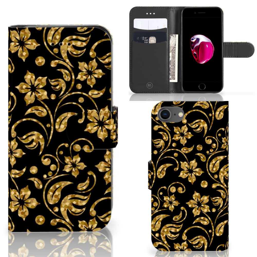 iPhone 7 | 8 | SE (2020) | SE (2022) Hoesje Gouden Bloemen