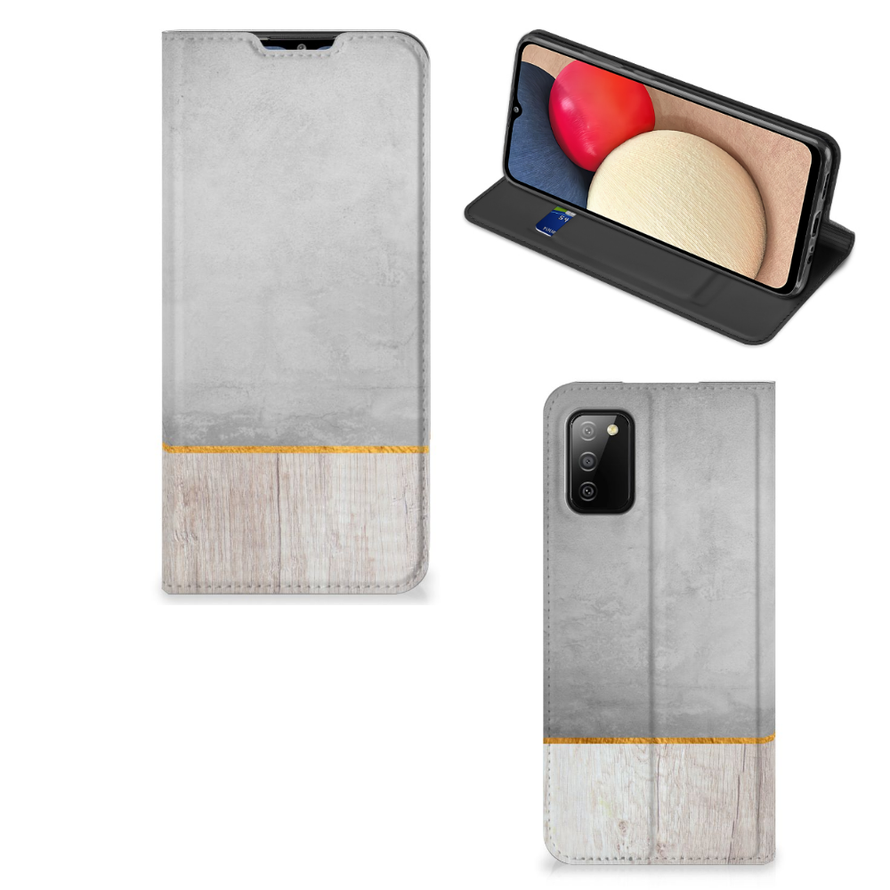 Samsung Galaxy M02s | A02s Book Wallet Case Wood Concrete - B2C Telecom