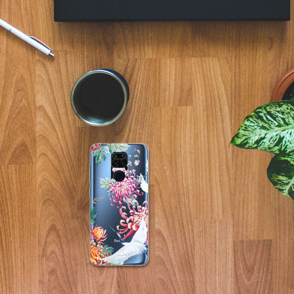 Xiaomi Redmi Note9 TPU Hoesje Bird Flowers B2C Telecom