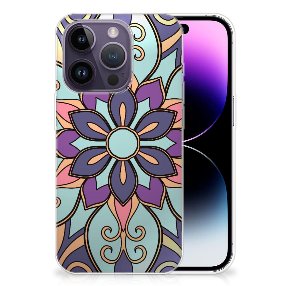 Apple iPhone 14 Pro TPU Case Purple Flower B2C Telecom