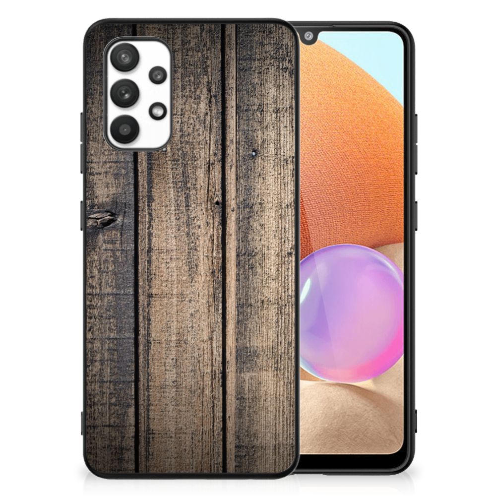 Samsung Galaxy A32 4G | A32 5G Enterprise Editie Houten Print Telefoonhoesje Steigerhout B2C Telecom
