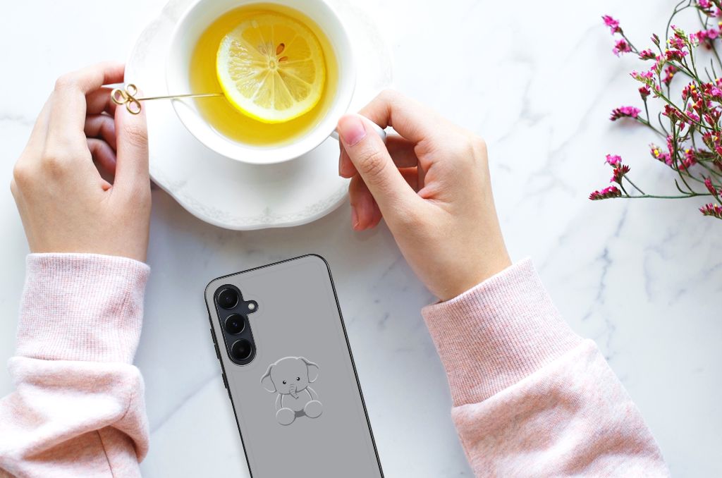 Samsung Galaxy A55 Hoesje Grijs Baby Olifant B2C Telecom
