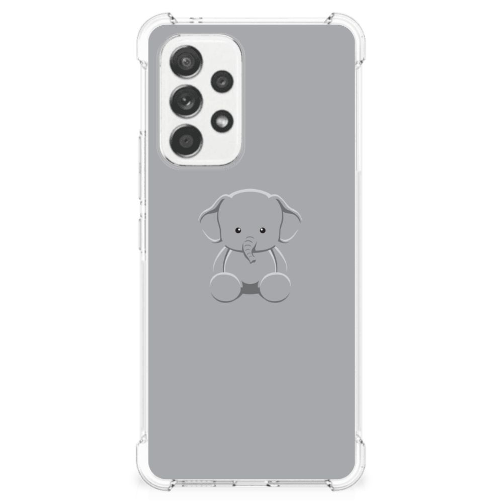 Samsung Galaxy A53 5G Stevig Bumper Hoesje Grijs Baby Olifant