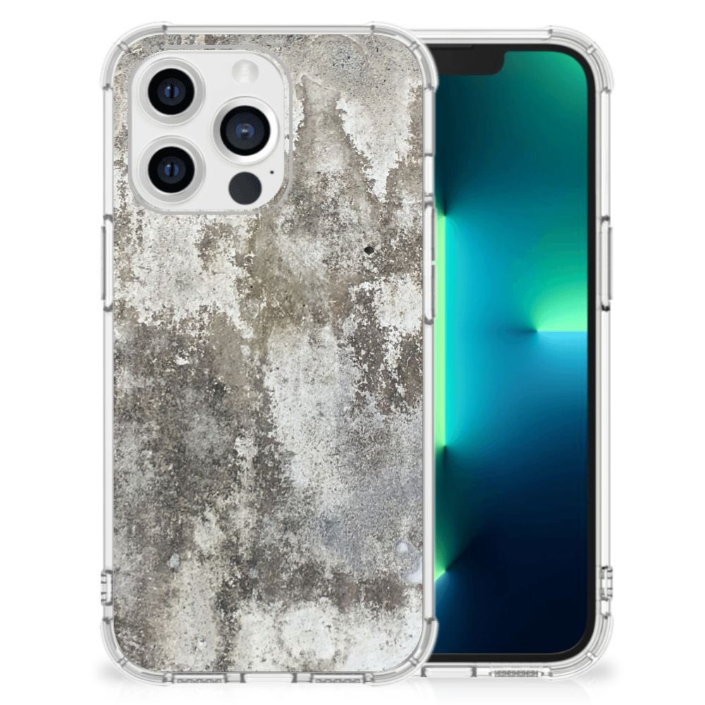 Apple iPhone 13 Pro Anti-Shock Hoesje Beton Print B2C Telecom