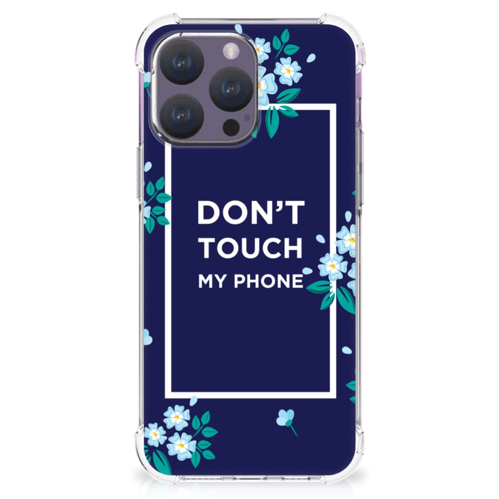 iPhone 15 Pro Max Anti Shock Case Flowers Blue DTMP