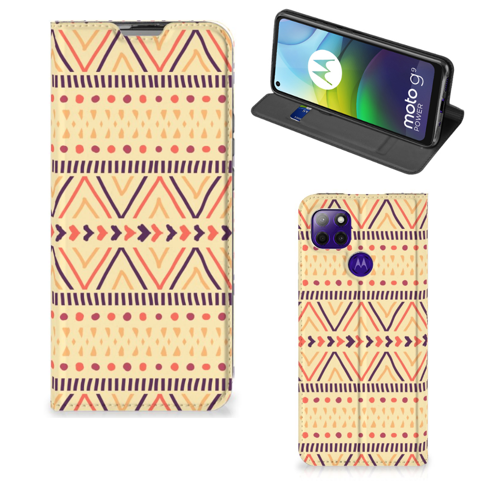 Motorola Moto G9 Power Hoesje met Magneet Aztec Yellow - B2C Telecom