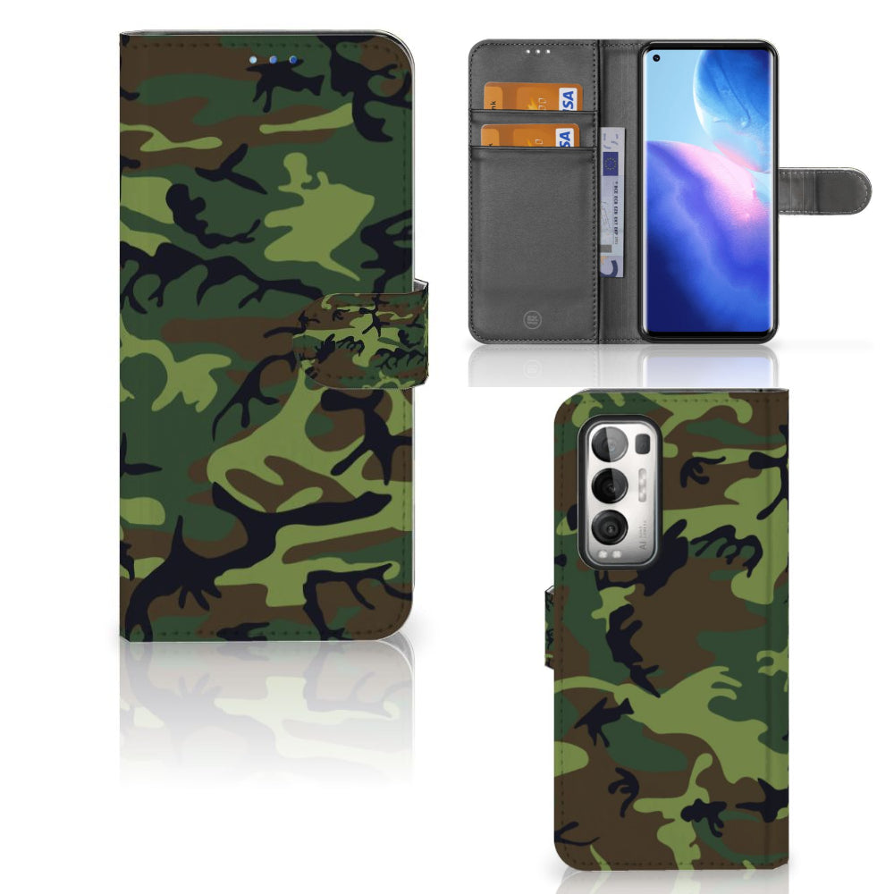 OPPO Find X3 Neo 5G Telefoon Hoesje Army Dark