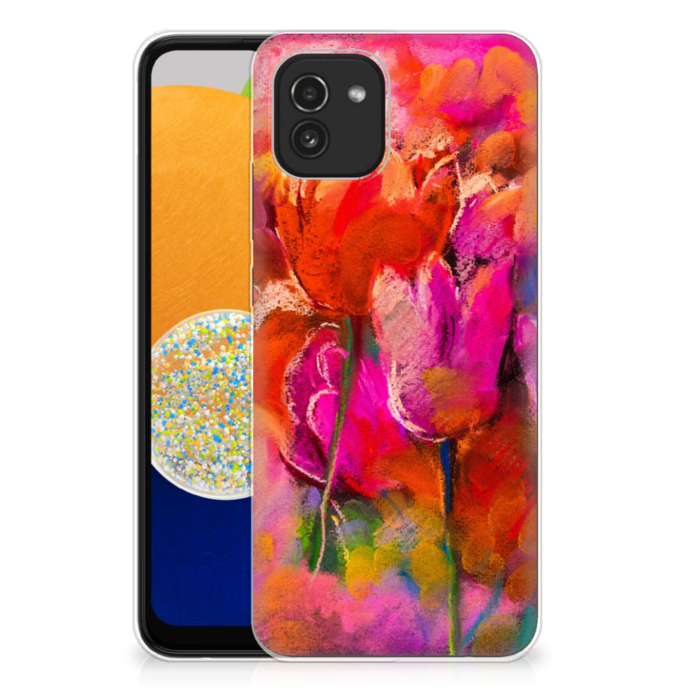 Hoesje maken Samsung Galaxy A03 Tulips B2C Telecom