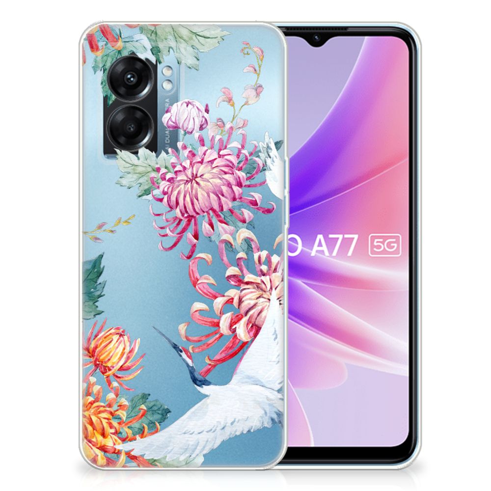 OPPO A77 | A57 5G TPU Hoesje Bird Flowers