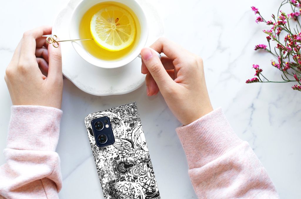 Mobiel BookCase OPPO Find X5 Lite | Reno7 5G Skulls Angel - B2C Telecom