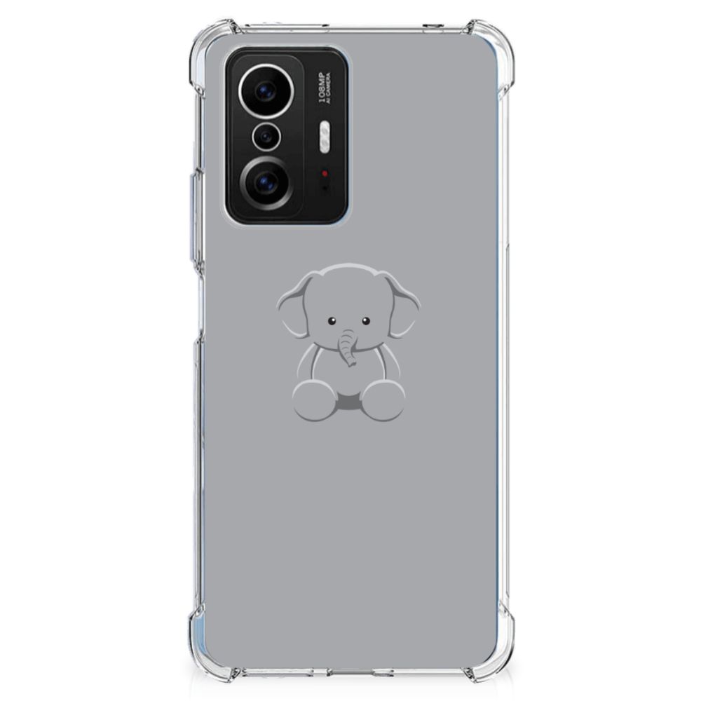Xiaomi 11T | 11T Pro Stevig Bumper Hoesje Grijs Baby Olifant