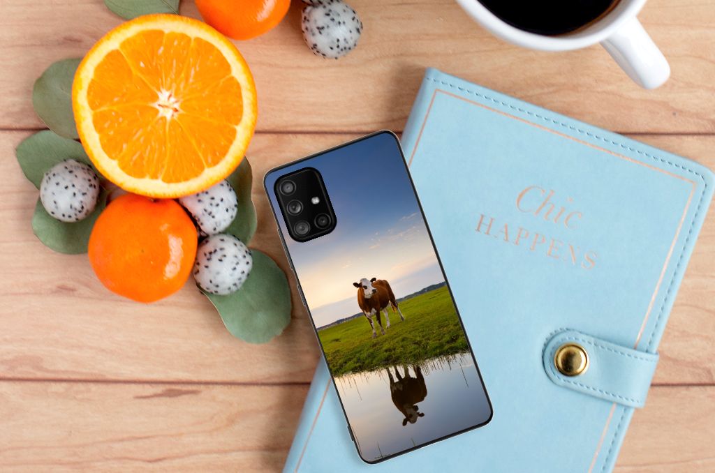 Samsung Galaxy A71 Dierenprint Telefoonhoesje Koe B2C Telecom