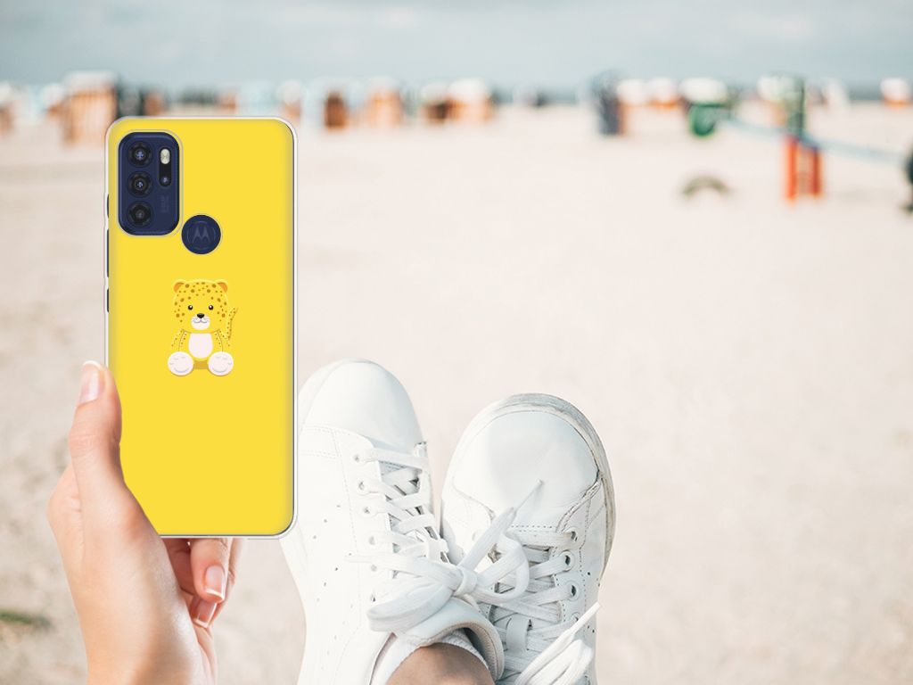 Motorola Moto G60s Telefoonhoesje met Naam Baby Leopard B2C Telecom
