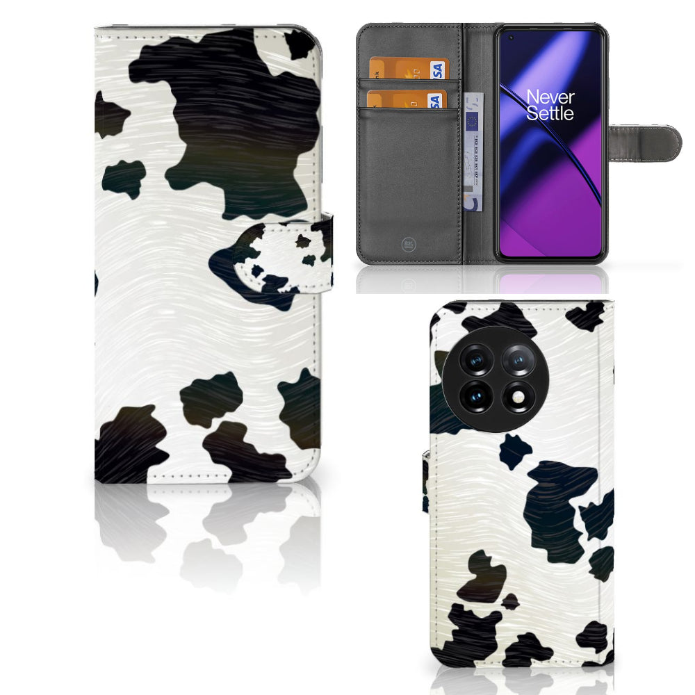 OnePlus 11 Telefoonhoesje met Pasjes Koeienvlekken