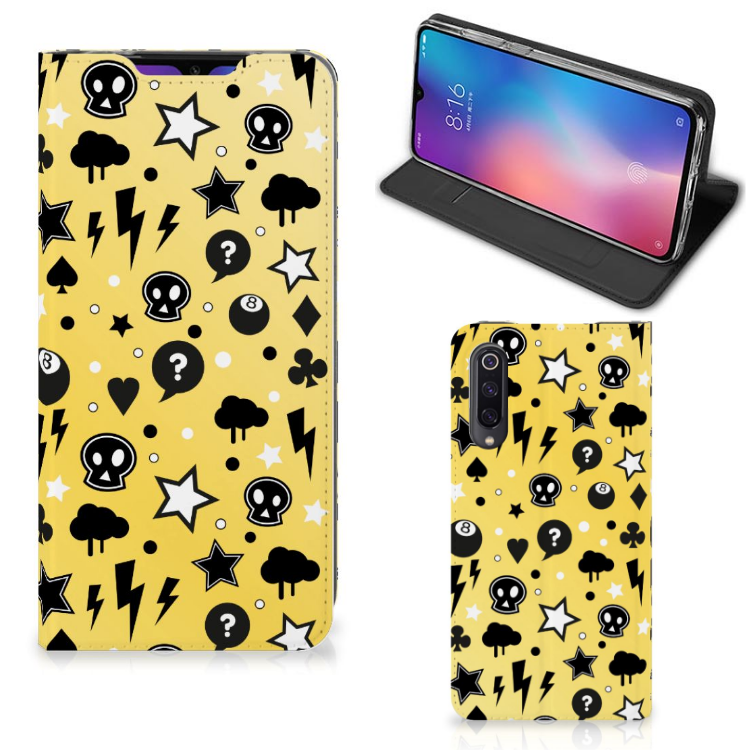 Mobiel BookCase Xiaomi Mi 9 Punk Geel