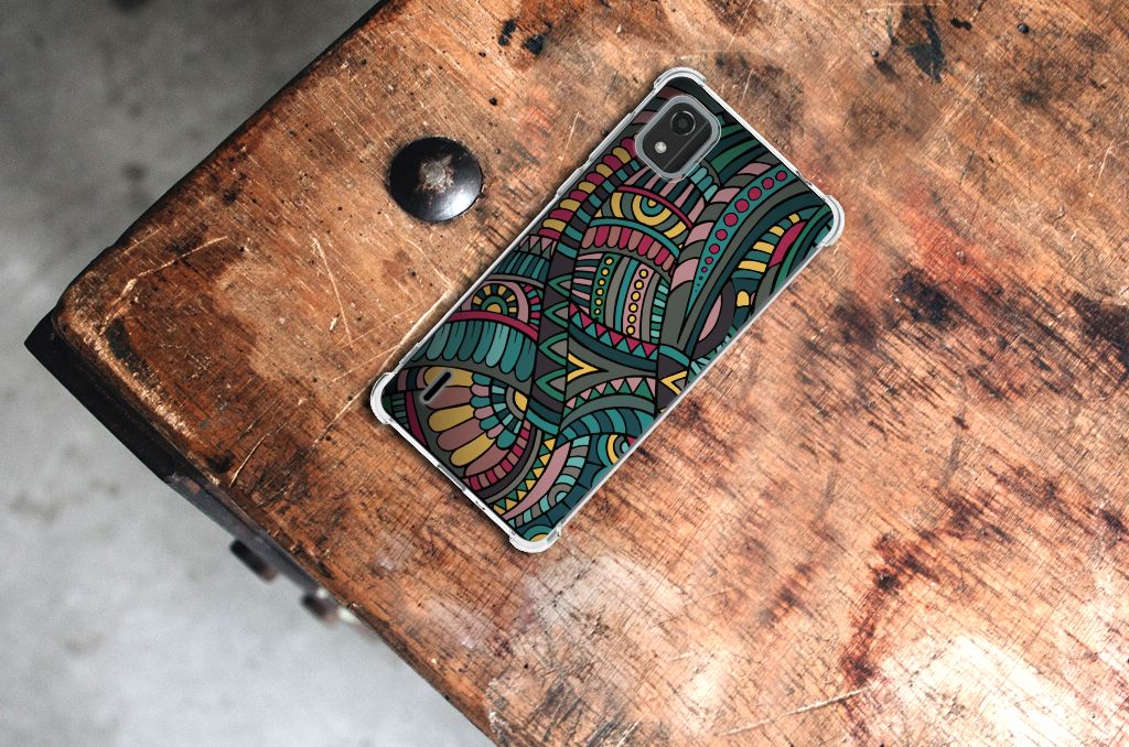 Nokia C2 2nd Edition Doorzichtige Silicone Hoesje Aztec B2C Telecom