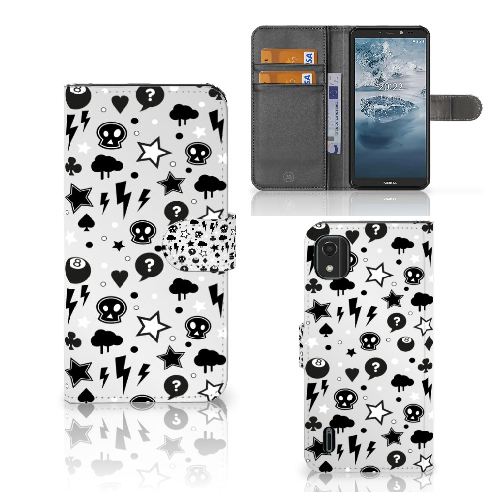 Telefoonhoesje met Naam Nokia C2 2nd Edition Silver Punk